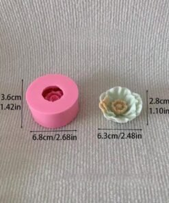 Alternative view of Vedini 3D Poppy Flower Silicone Mold for Candle, Soap, Resin, Clay, Plaster – DIY Handmade Art & Craft Mold 5119