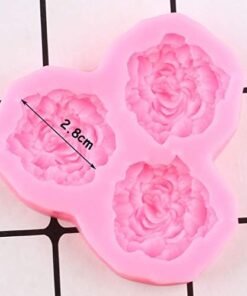 Alternative view of Vedini Peony Flower Shape Chocolate Mold - 3 Cavity I 3D DIY Fondant Silicone Candy Mold I Baking Tools for Cake Chocolate Candy Ice Jelly Soap I Cake Baking Molds I Bakeware Molds 5382
