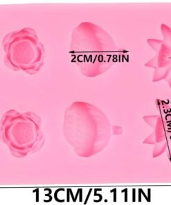 Alternative view of Vedini Lotus pond Flower Silicone Molds Lotus Root Lotus Leaf Fondant Mold for Cake Decoration Chocolate Cupcake Topper Candy Sugar Craft Polymer Clay Gum Paste 53-75