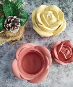 Alternative view of Vedini 3D Rose Box Mold with Lid, Flower Jar Bowl Resin Mold Silicone, Unique Candle Holder Container Storage Silicone Molds for Epoxy Resin, DIY Jewelry Trinket Holder Concrete Cement Craft Decor