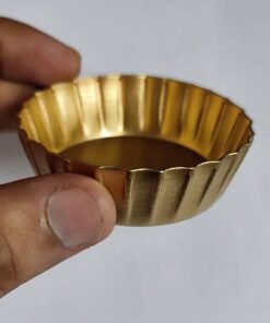 Alternative view of Vedini Golden Glossy Diwali Round Metal Diya, For Home Decor & Gifting