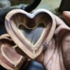 wooden candle soy wax bowl heart