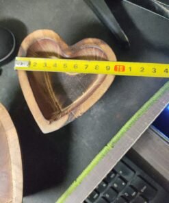 wooden candle soy wax bowl heart