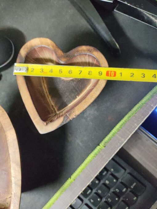 wooden candle soy wax bowl heart