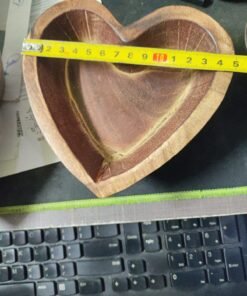 wooden candle soy wax bowl heart