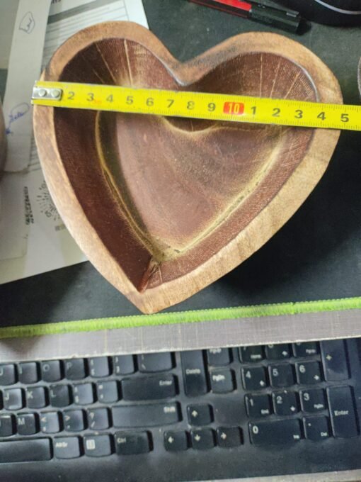 wooden candle soy wax bowl heart