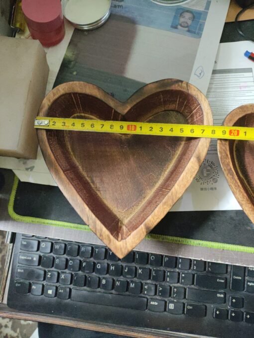 wooden candle soy wax bowl heart
