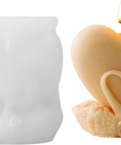 Vedini Heart Shape Candle Molds, Non-Stick Crafting Tool, Candle Making Equipment 9x8.2cm/3.54x3.23 Inches Creative Heart-Shaped Design for Family, Friends, and Colleagues AI050