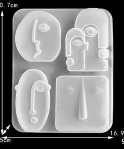 Alternative view of Vedini Human Faces Shape 3D Fondant Silicone Wax Mold I for Handmade Ornament Candles Aromatherapy Plaster, Soap, Clay, Resin Casting, Art Craft Gift Making jkb-3007