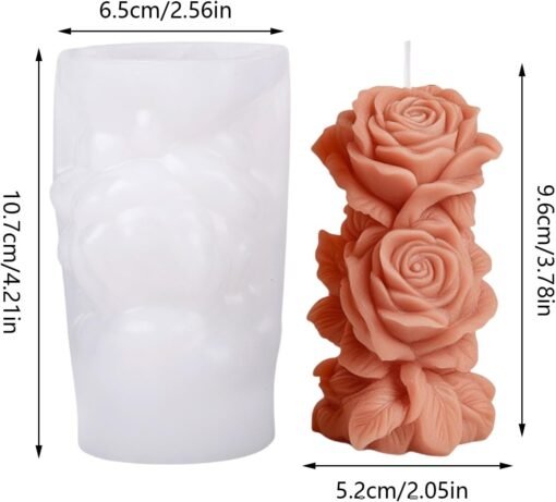 Vedini Flower Silicone Mold - Flower Shaped Plaster Casting Mold, Reusable Multi-Functional Home Crafting Supplies Soap Making Molds for Holiday Decor AI039 - Image 5