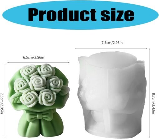 Vedini Tulip Rose Flower Candle Silicone Wave Spiral Candle Mold - Silicone Resin Casting Molds for Candle & Resin & Soap Craft Supplies AI038 - Image 2
