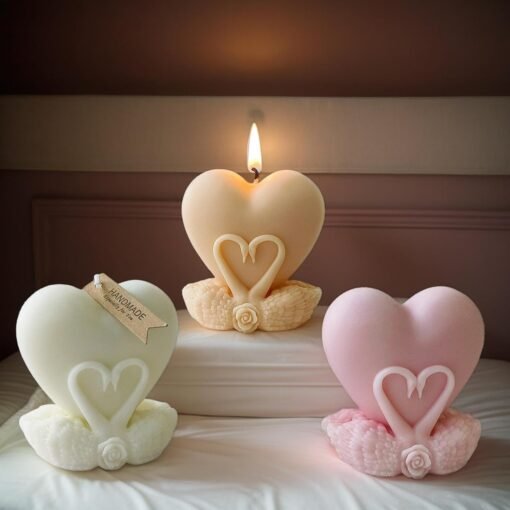 Vedini Heart Shape Candle Molds, Non-Stick Crafting Tool, Candle Making Equipment 9x8.2cm/3.54x3.23 Inches Creative Heart-Shaped Design for Family, Friends, and Colleagues AI050 - Image 3