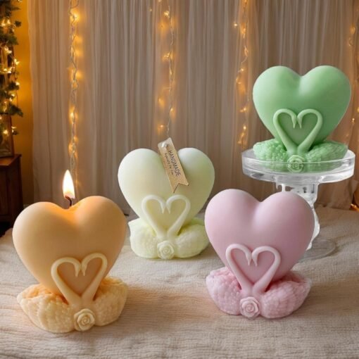 Vedini Heart Shape Candle Molds, Non-Stick Crafting Tool, Candle Making Equipment 9x8.2cm/3.54x3.23 Inches Creative Heart-Shaped Design for Family, Friends, and Colleagues AI050 - Image 4