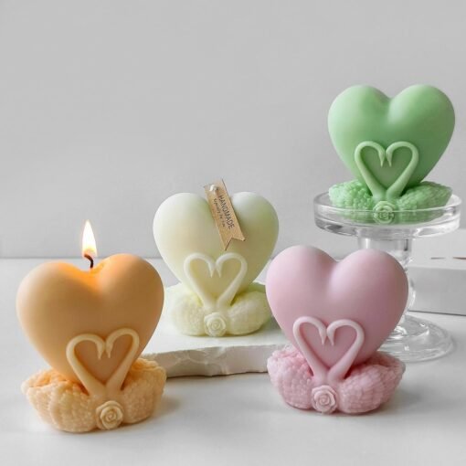 Vedini Heart Shape Candle Molds, Non-Stick Crafting Tool, Candle Making Equipment 9x8.2cm/3.54x3.23 Inches Creative Heart-Shaped Design for Family, Friends, and Colleagues AI050 - Image 5