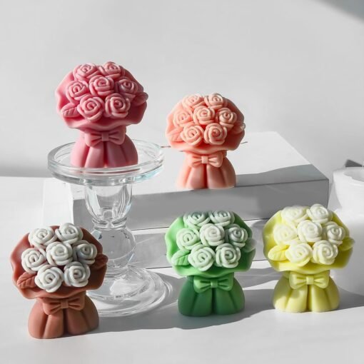 Vedini Tulip Rose Flower Candle Silicone Wave Spiral Candle Mold - Silicone Resin Casting Molds for Candle & Resin & Soap Craft Supplies AI038 - Image 5
