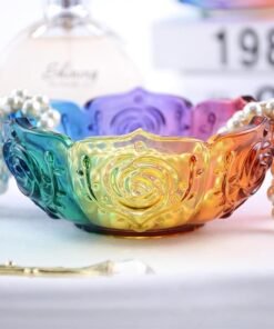 Alternative view of Vedini Bowl Dish Resin Mold Tealight Candle Holder Molds for DIY Jewelry Tray Epoxy Casting Mold Lotus Rose Silicone Molds for DIY Jewelry Storage Home Table Decor 5380