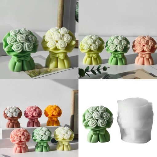 Vedini Tulip Rose Flower Candle Silicone Wave Spiral Candle Mold - Silicone Resin Casting Molds for Candle & Resin & Soap Craft Supplies AI038 - Image 4