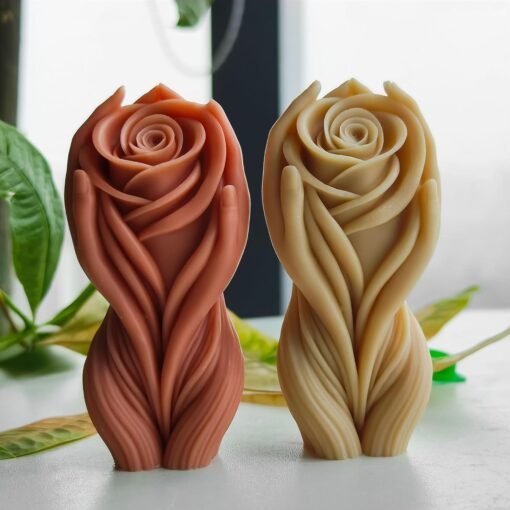Vedini Flower Body Candle Resin Mold - Resin Casting Silicone Molds for Home Decor & Candle Making Wave Spiral Mold AI031 - Image 2