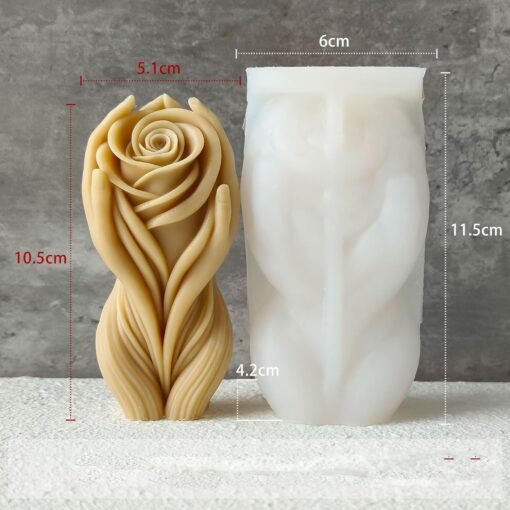Vedini Flower Body Candle Resin Mold - Resin Casting Silicone Molds for Home Decor & Candle Making Wave Spiral Mold AI031 - Image 3