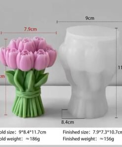 Alternative view of Vedini Tulip Bouquet Candle Silicon Valentine MOULD WCM738