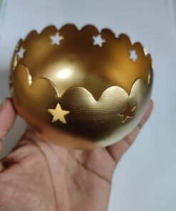 Star Brass Finish Candle Bowl
