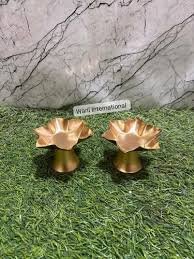 Alternative view of Vedini Diwali Gold Metal Iron Lotus Diya For Decoration, Size: Medium, For Home