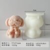 DIY Teddy Dog Candle Mold Cute Scarf Dog Cake Soap Silicone Mold