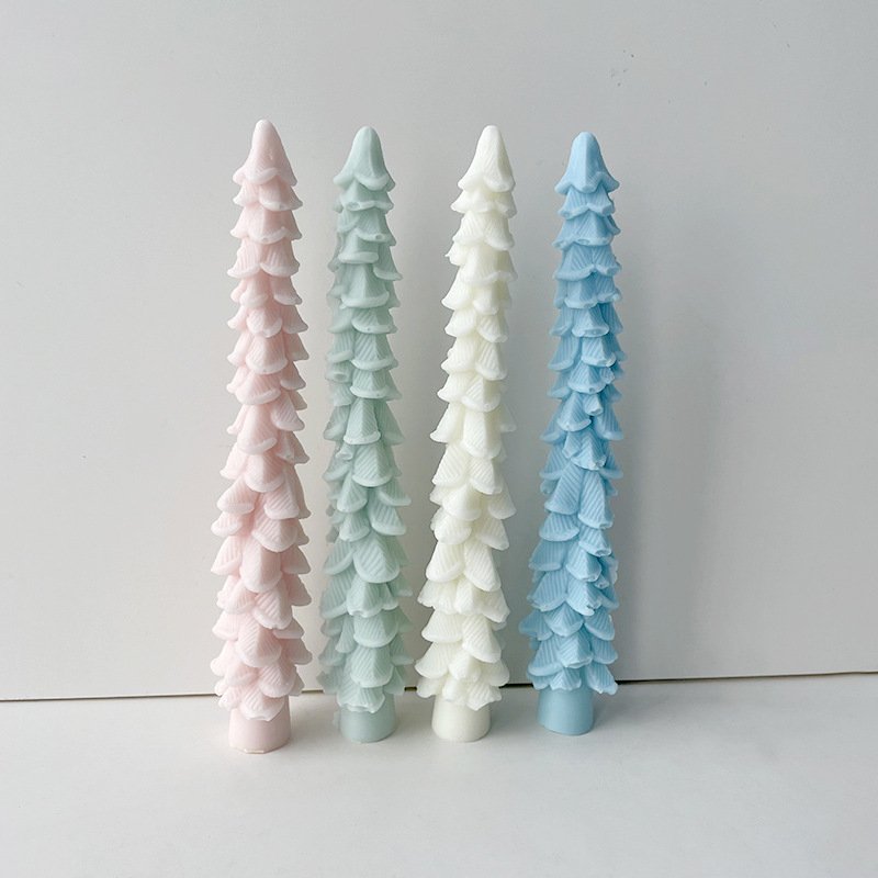 Vedini New long strip candle silicone mold DIY long strip Christmas tree scented candle handmade soap mold 5476BI - Image 3
