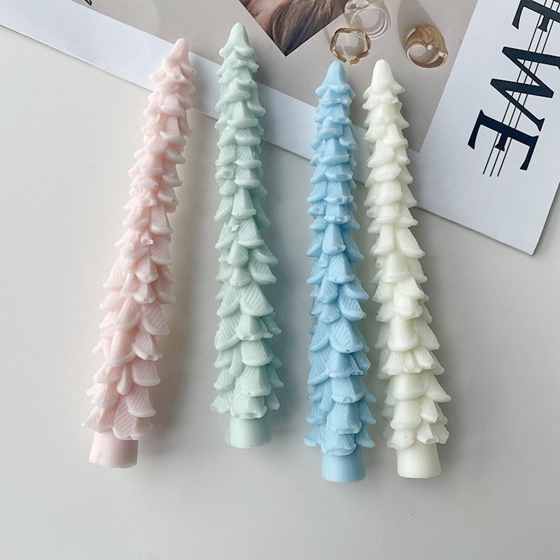 Vedini New long strip candle silicone mold DIY long strip Christmas tree scented candle handmade soap mold 5476BI - Image 4