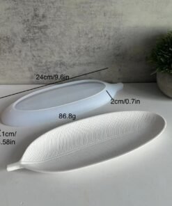 Alternative view of Vedini Long Leaf plate mold leaf tray concrete mold furniture ornaments decorative mold jkb-2078