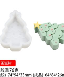 Alternative view of Vedini 3D Christmas Tree Aromatherapy Candle Silicone Mold Gingerbread Man Plaster Ornament Mold Christmas Series Cake Baking JKB 2053