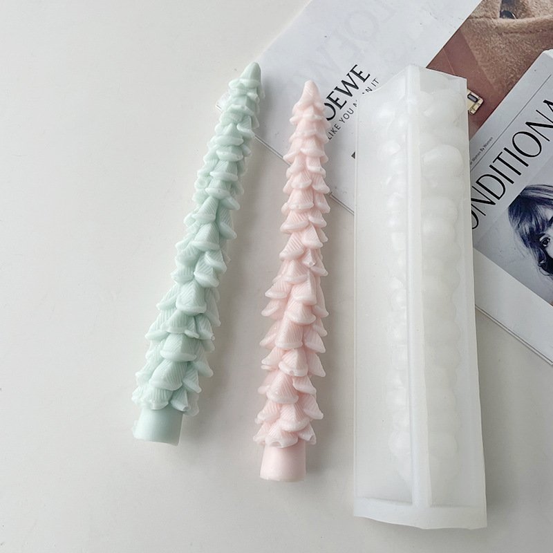 Vedini long strip Christmas tree silicone candle and soap mold 5476BI for DIY crafts