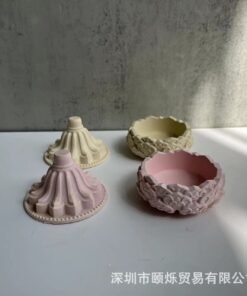 Alternative view of Vedini Lotus Concrete Candle Holder Mirror Silicone Mold JKB-2072