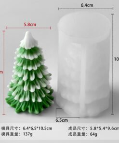 Vedini small needle tree Christmas tree silicone mold for candle resin plaster and DIY festive crafts 30