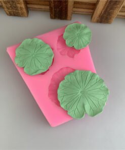 Vedini lotus pond moonlight series 3 piece lotus leaf silicone mold for candle resin soap plaster