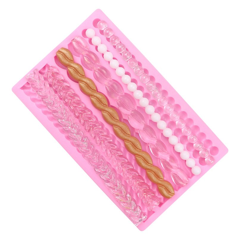 Vedini Pearl woven belt chain sugar silicone mold drop mold DIY decorative creative hand-made candles and cakes JKB-3040 - Image 2