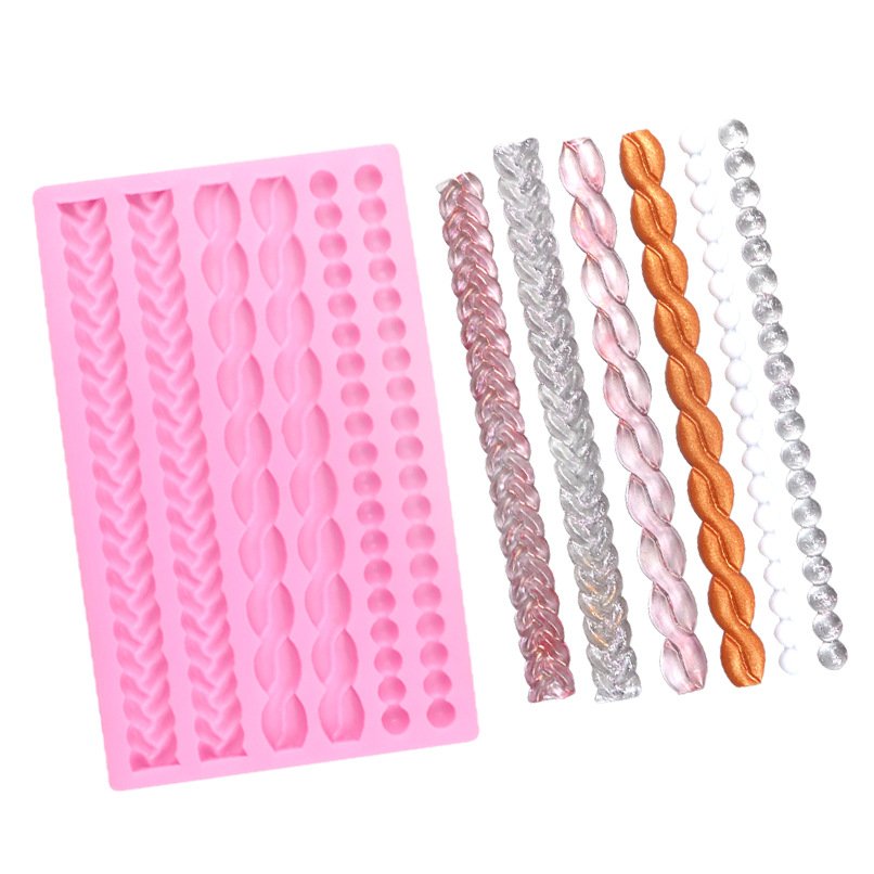 Vedini Pearl woven belt chain sugar silicone mold drop mold DIY decorative creative hand-made candles and cakes JKB-3040 - Image 4