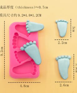 Alternative view of Vedini Baby Foot and Foot Shaped Silicone Mold DIY Cake Baking Tools Chocolate Fondant Gypsum Glue Mold JKB-3020