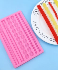 Vedini pearl woven belt chain silicone mold for sugar craft candles and cake decoration JKB-3040