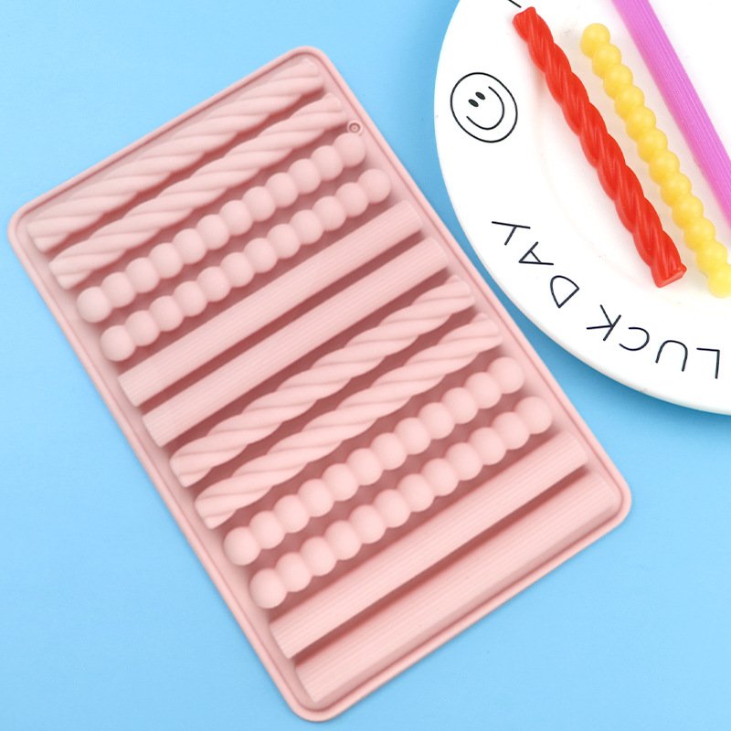 Vedini 12 cavity woven long bar silicone mold for energy bars chocolate and baking JKB-3042