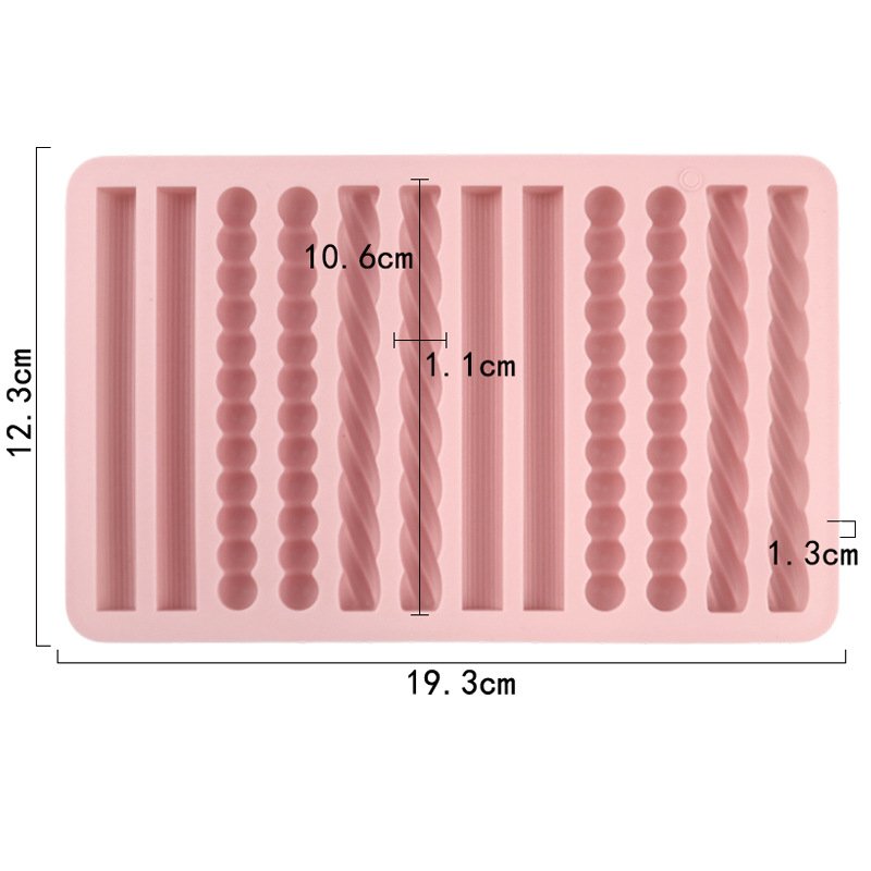 Vedini 12 even woven long bar silicone mold energy bar making cheese bar baking chocolate mold JKB-3042 - Image 4