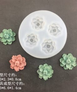 Vedini 4 double layer cherry blossom silicone mold for candles resin soap plaster and cake decoration JKB