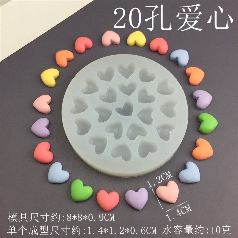 Vedini 20 hole love silicone mold for chocolate baking candy fondant and DIY crafts JKB-3035