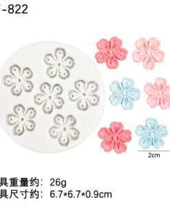 Alternative view of Vedini 6-Cavity Cherry Blossom Silicone Mold for DIY Candle, Resin, Soap & Cake Decoration | JKB-3026