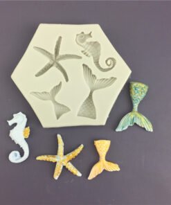 Alternative view of Vedini Small size Fish Tail Silicone Mould Marine Series Hippocampus Starfish Flip Sugar Decorative Tool Chocolate Drop Gum Gypsum JKB-3024