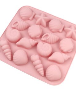 Vedini 16 cavity sea animal silicone mold with starfish shell and fish for chocolate cake decorat