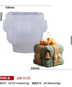 Vedini 3D Christmas gift box silicone mold 5748R for candle resin soap plaster and DIY crafts