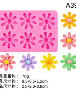 Vedini 6 cavity flower silicone mold set for chocolate mousse cake decoration JKB-3077