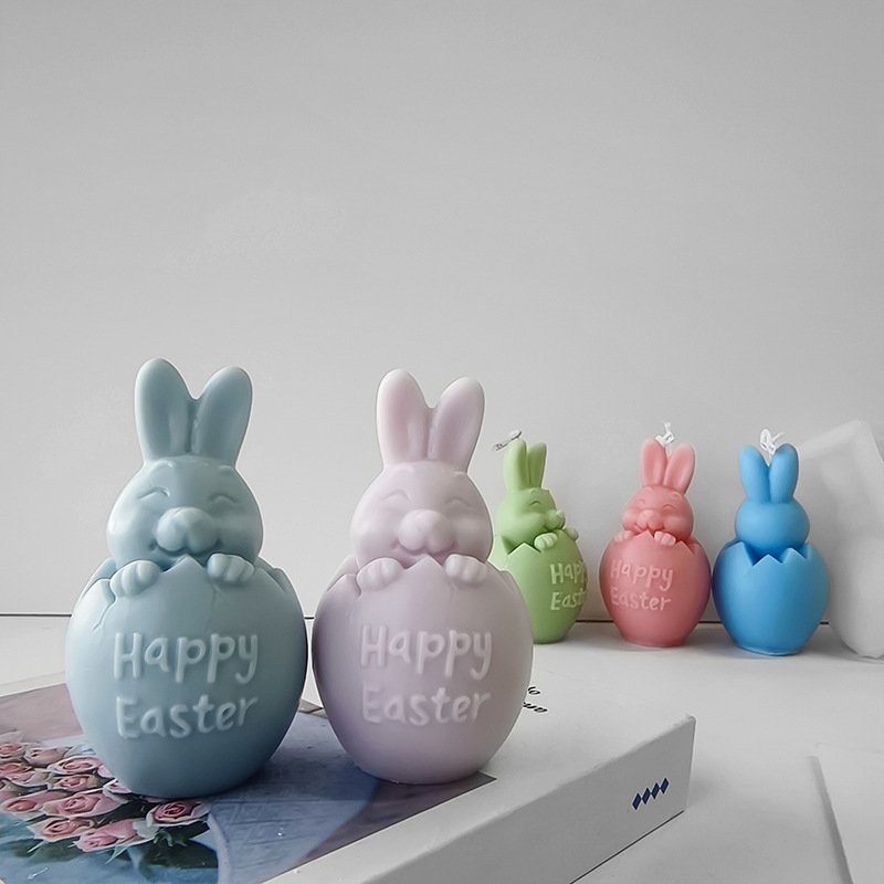 Vedini Easter eggshell rabbit candle silicone mold JKB-3135 - Image 2