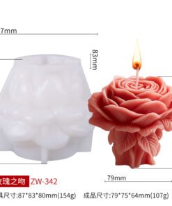 Alternative view of Vedini Valentine's 3D flower candle silicone mold-Rose pillar Valentine Silicon mold for candle making-Mold JKB-3099